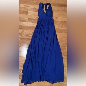royal blue summer dress aidan mattox size 10 Long Zipper